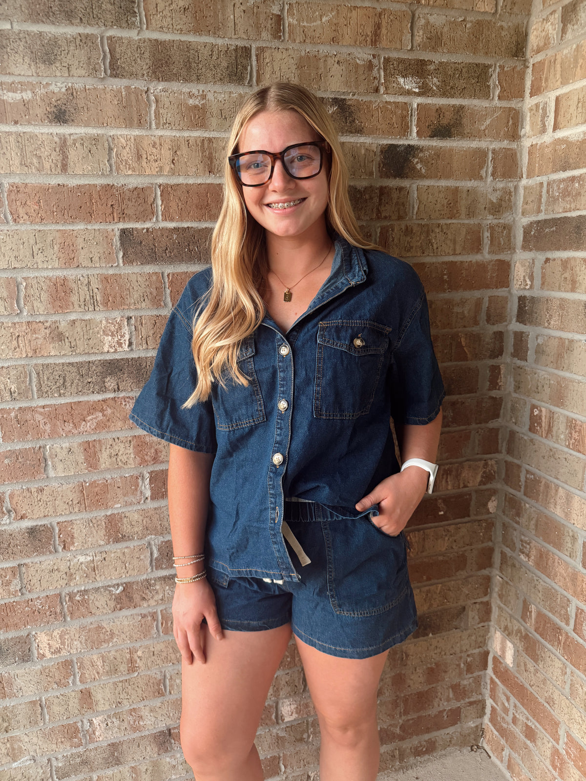 Denim Button Set