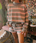 Laynie Striped Mock Neck