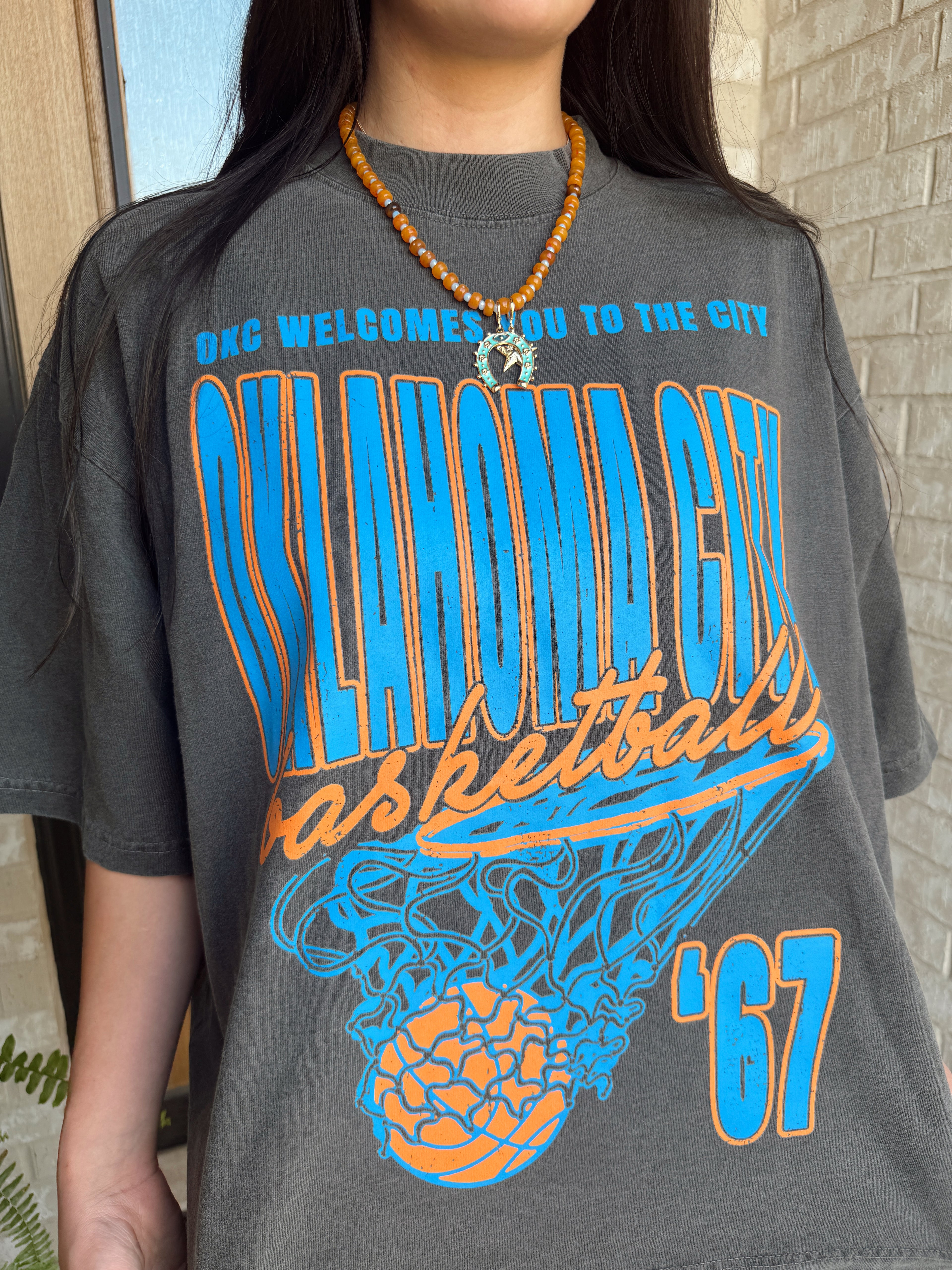 90's Oklahoma City Basketball Boxy Oversized Tee